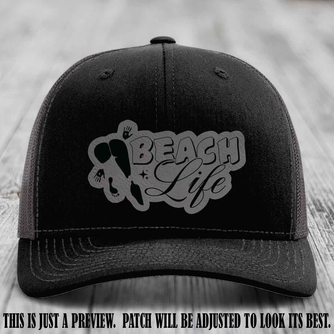 Beach Life ๐๏ธ design Grey to Black on Black to Charcoal Hat Richardson 112 hat