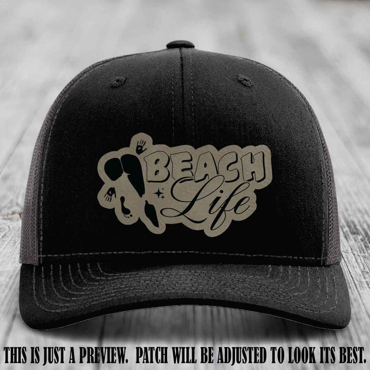 Beach Life ποΈ design Light Brown to Black on Black to Charcoal Hat Richardson 112 hat