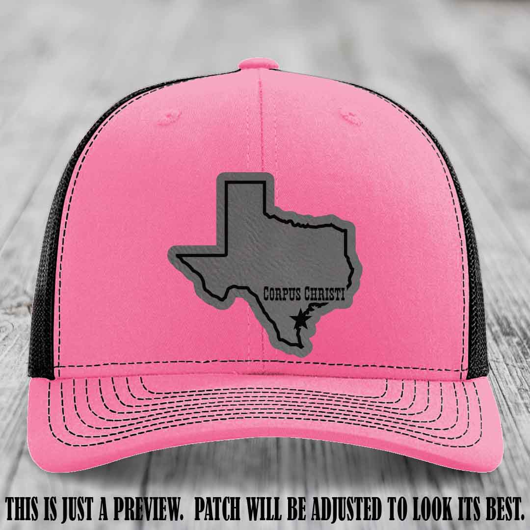 Corpus Christi Star Grey to Black Patch on Hot Pink to Black Hat Richardson 112