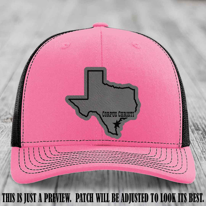 Corpus Christi Star Grey to Black Patch on Hot Pink to Black Hat Richardson 112