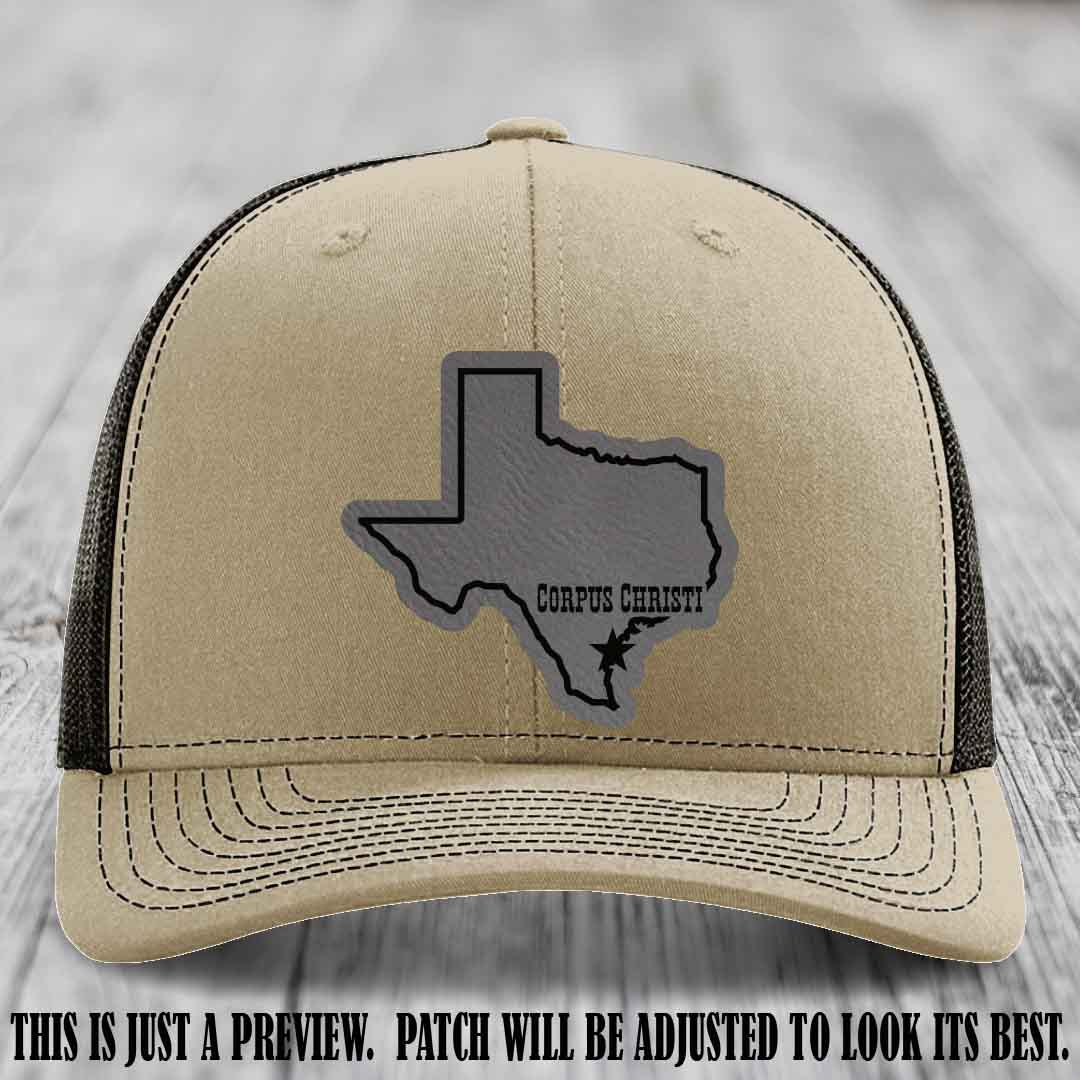 Corpus Christi Star Grey to Black Patch on Khaki to Coffee Hat Richardson 112