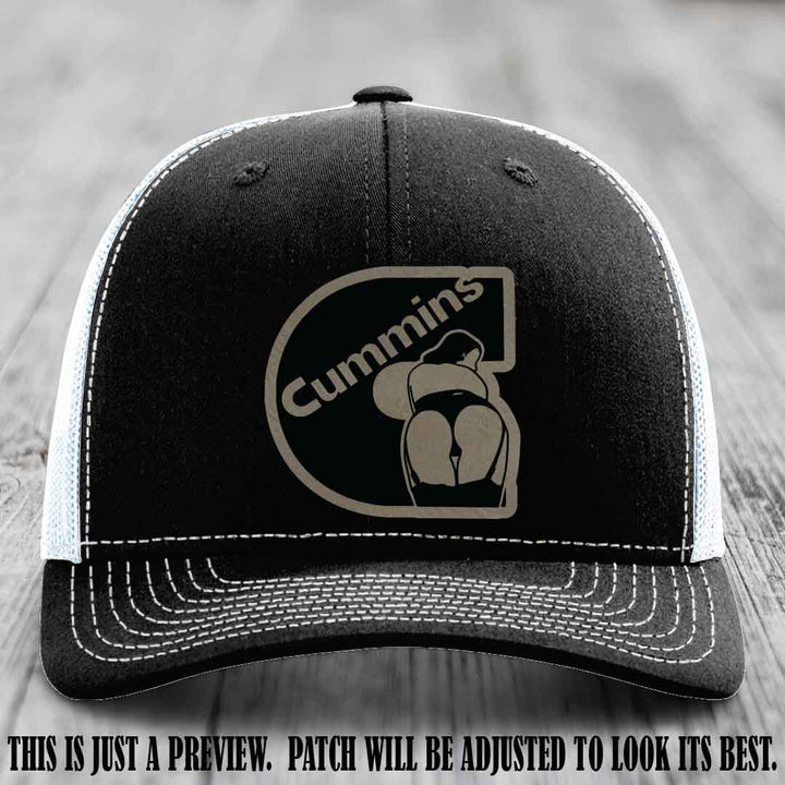 Cummins Curves Light Brown to Black Patch on Black to White Hat Richardson 112 Hat