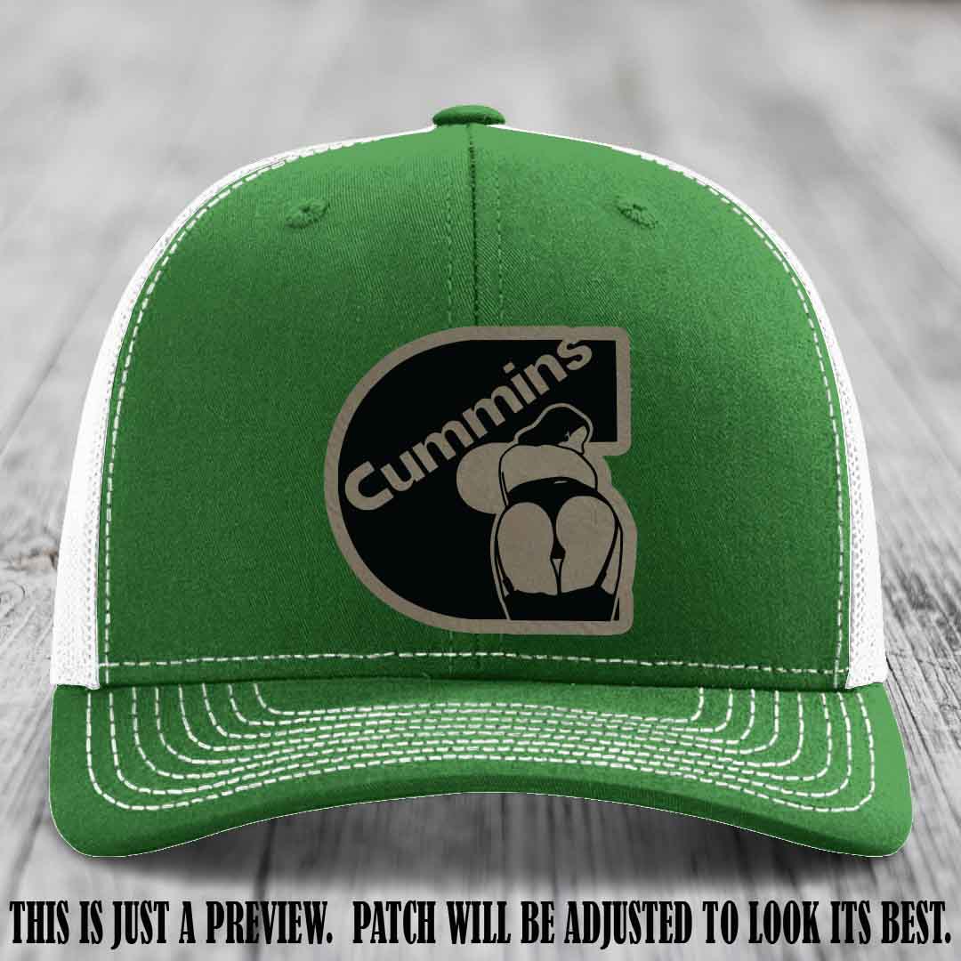 Cummins Curves Light Brown to Black Patch on Kelly to White Hat Richardson 112 Hat