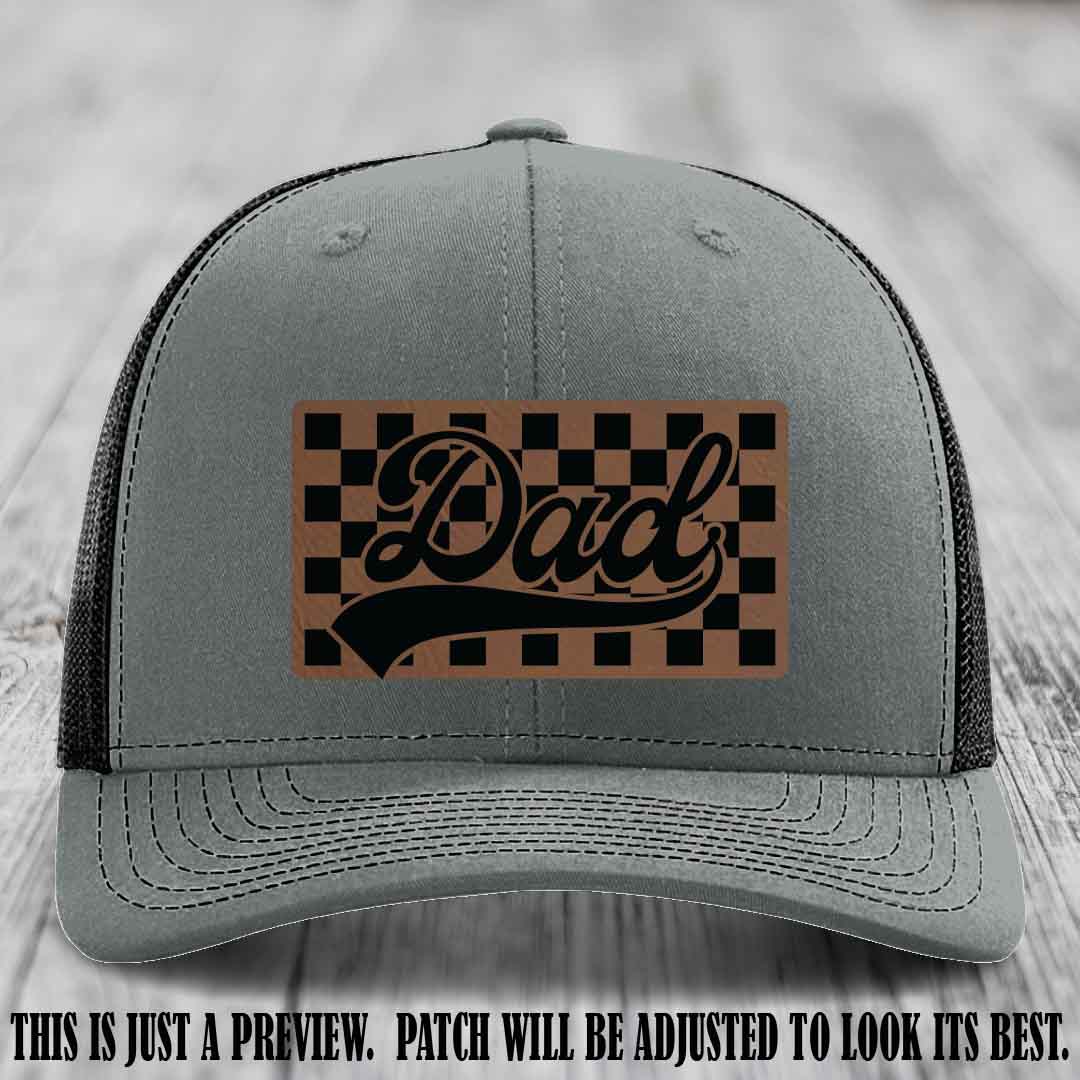 Dark Brown to Black Patch on Heather Grey to Black Hat Richardson 112 leather patch hat