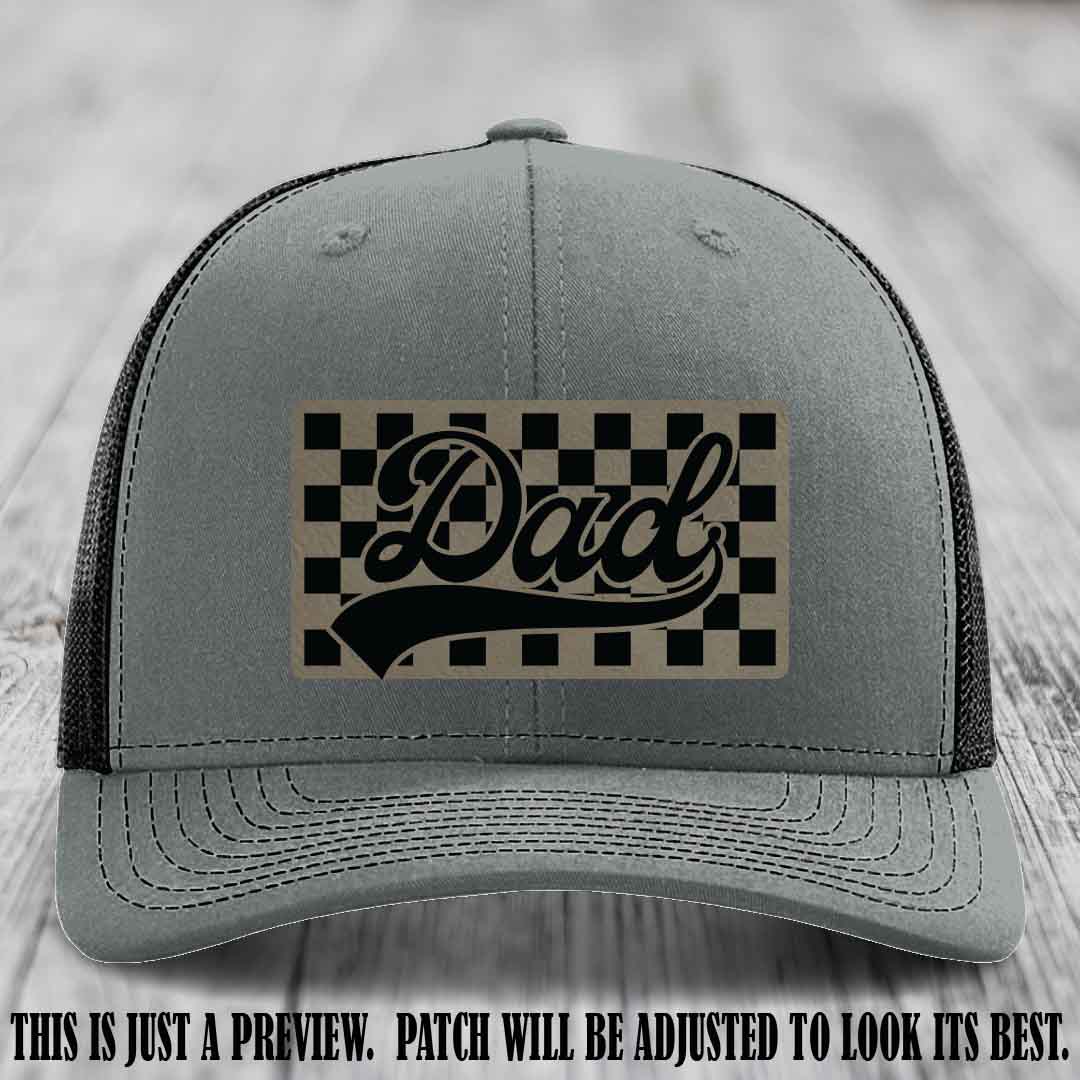 Light Brown to Black Patch on Heather Grey to Black Hat Richardson 112 leather patch hat