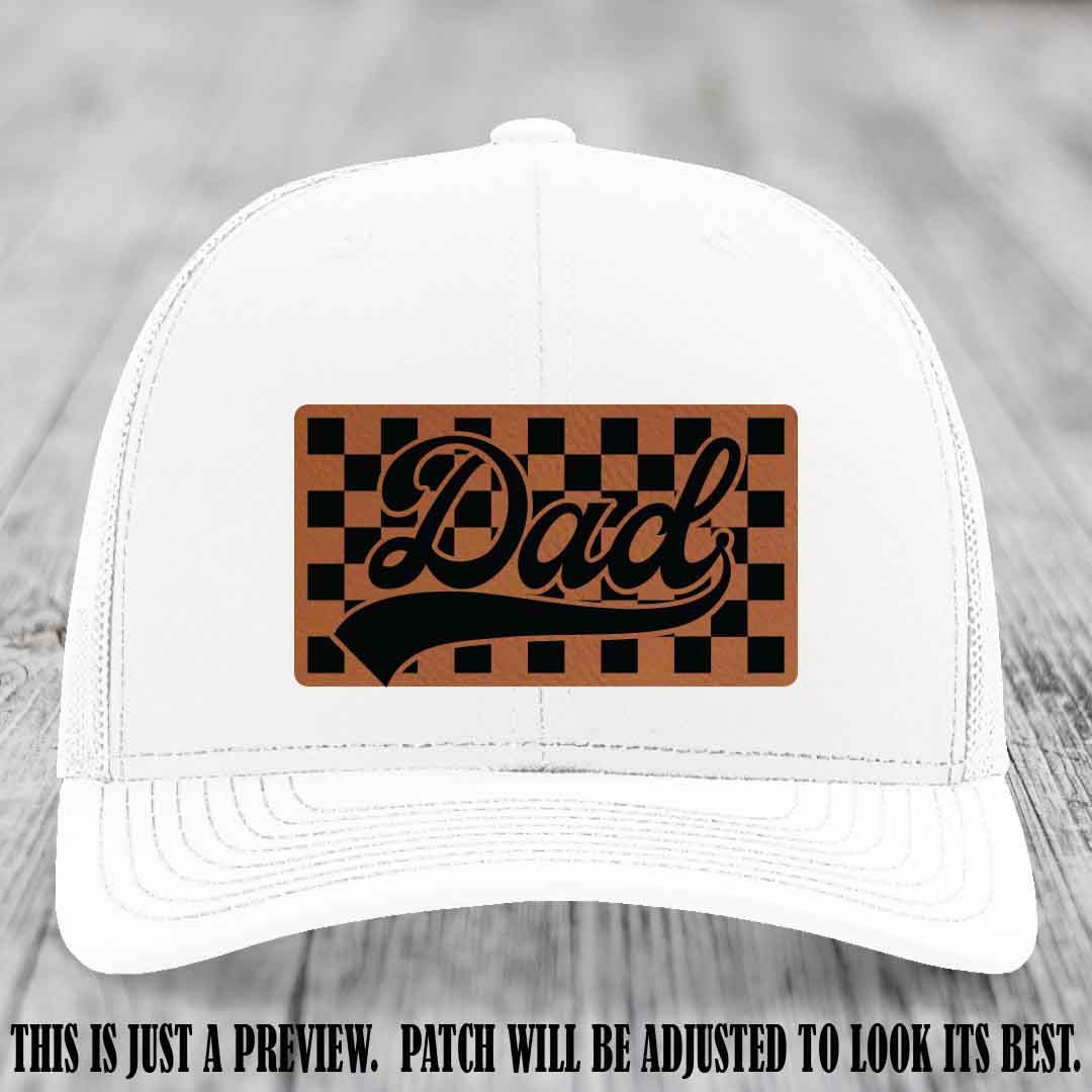 Rawhide to Black Patch on White Hat Richardson 112 leather patch hat