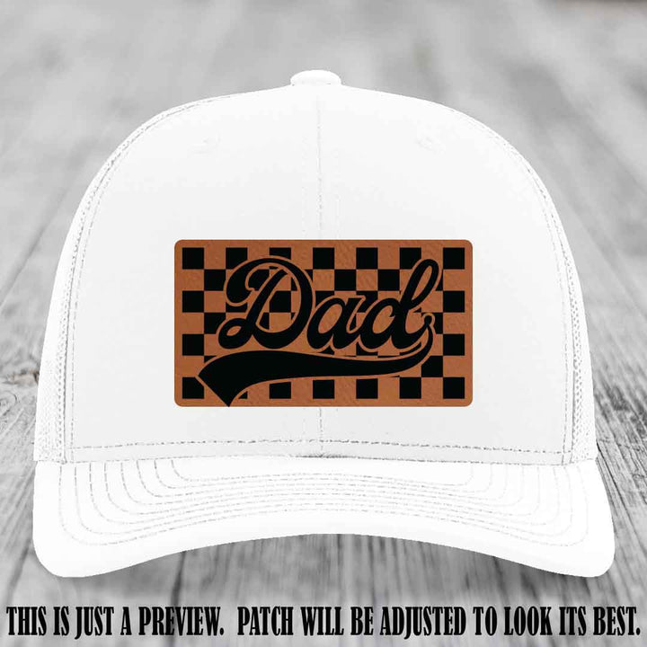 Rawhide to Black Patch on White Hat Richardson 112 leather patch hat