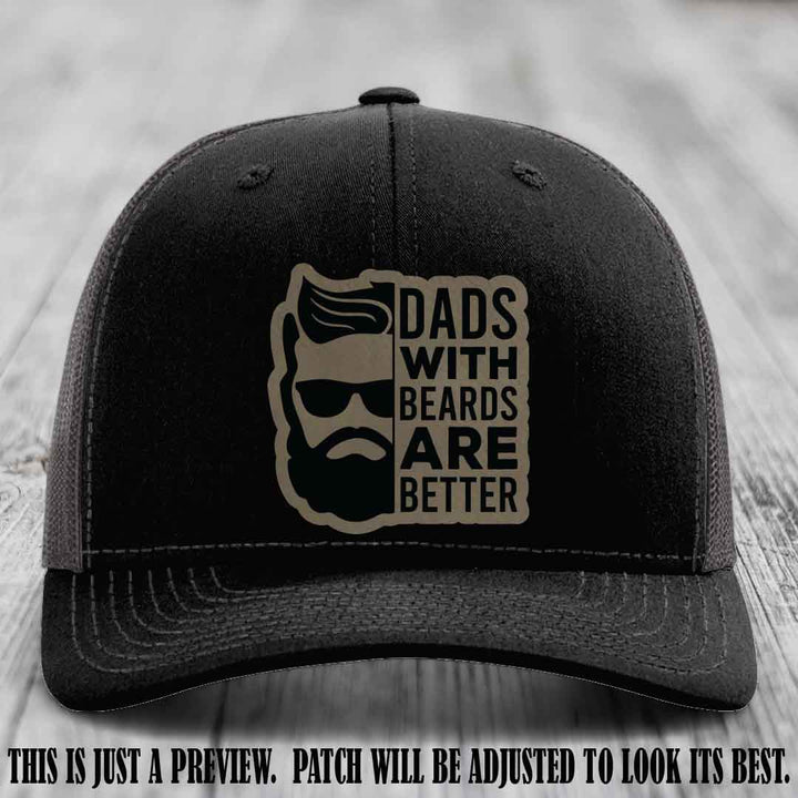 Dads with Beards Are Better π§ - Light Brown to Black Patch on Black to Charcoal Hat