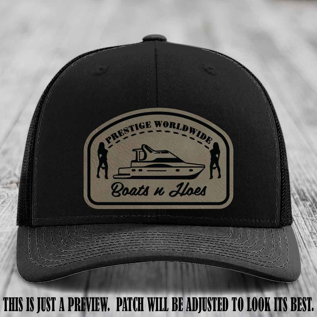 Prestige Worldwide Boats n Hoes Light Brown to Black Patch on Black Hat