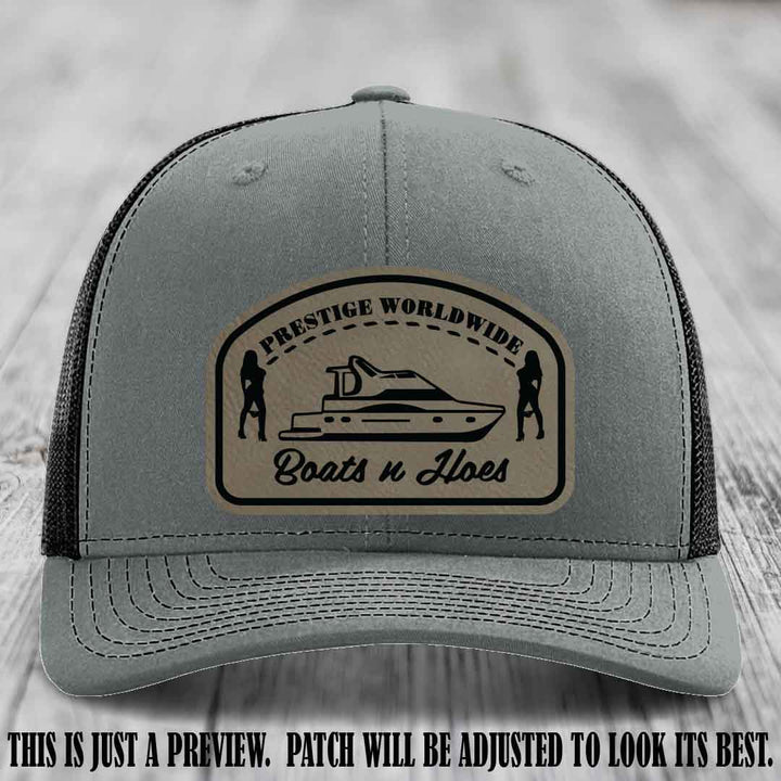 Prestige Worldwide Boats n Hoes Light Brown to Black Patch on Heather Grey to Black Hat
