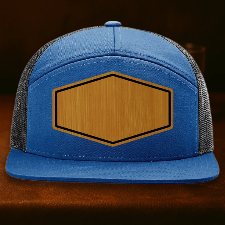 Upload Your Logo Custom Leather Patch Hat - Richardson 168 Royal To Black