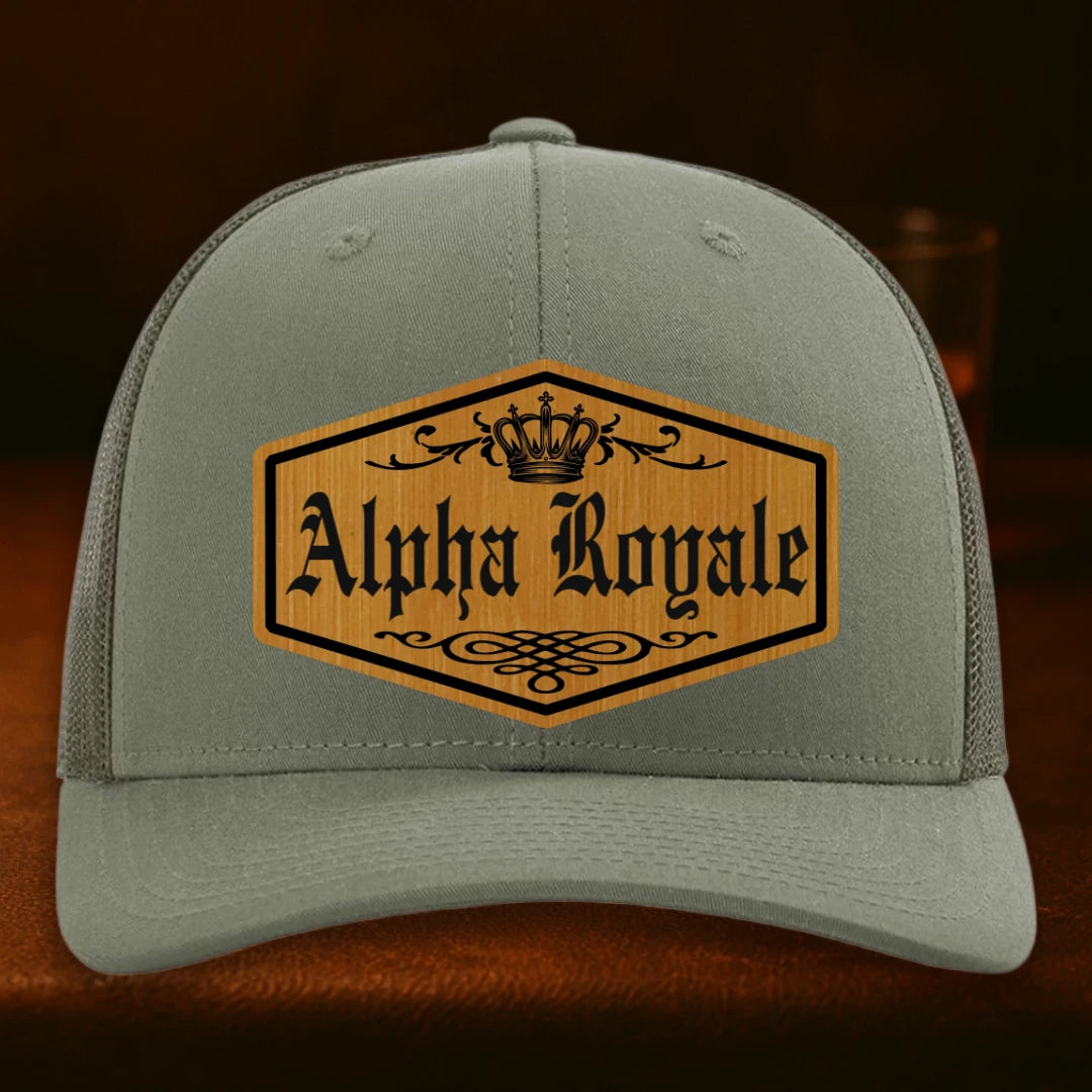 Alpha Royale Personalized Leather Patch Hat - Richardson 112 Loden