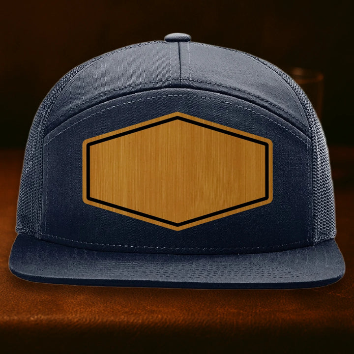 Upload Your Logo Custom Leather Patch Hat - Richardson 168 Navy