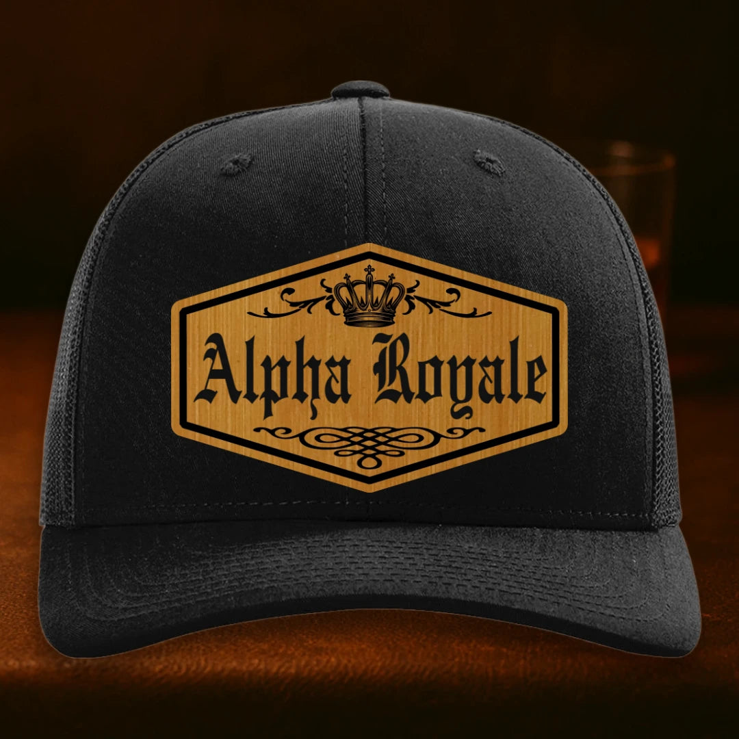 Alpha Royale Personalized Leather Patch Hat - Richardson 112 Black