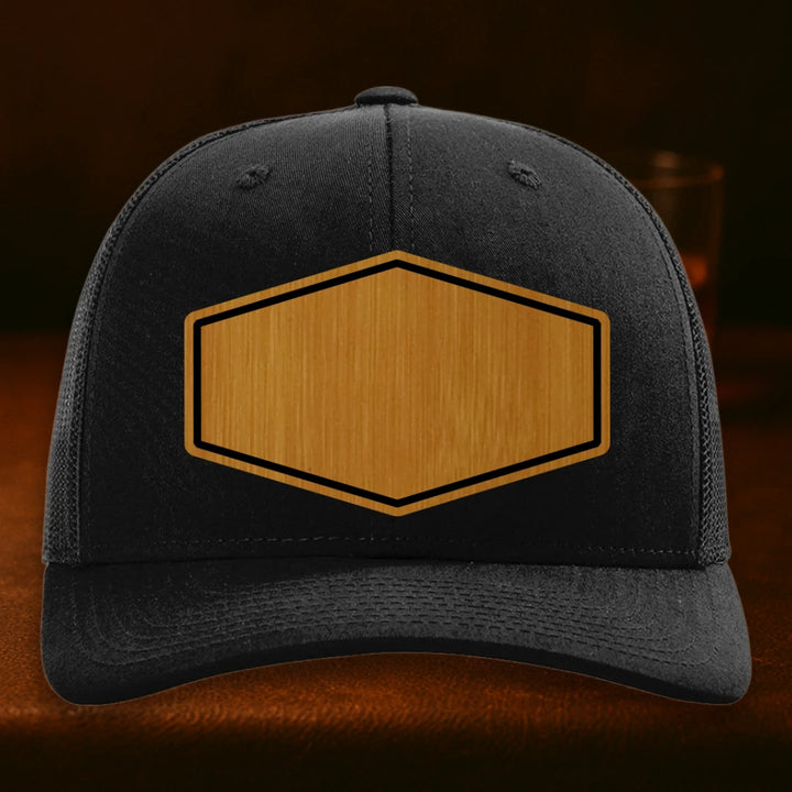 Upload Your Logo Custom Leather Patch Hat - Richardson 112 Black