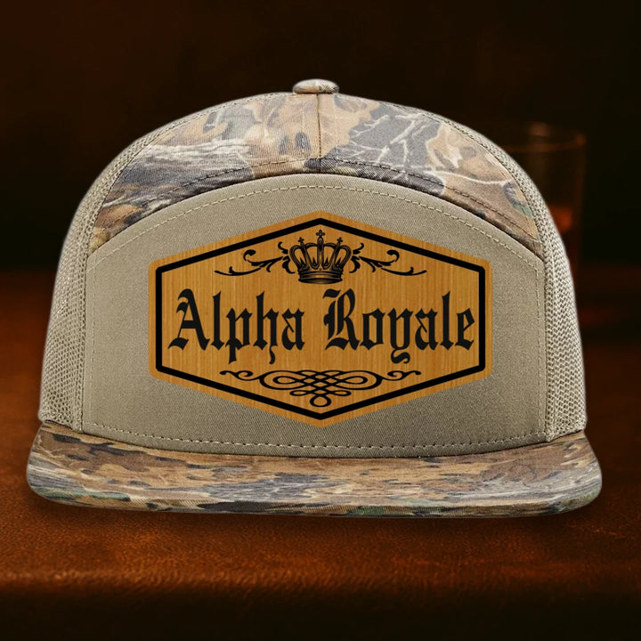 Alpha Royale Personalized Leather Patch Hat - Richardson 168P Realtree Advantage To Khaki