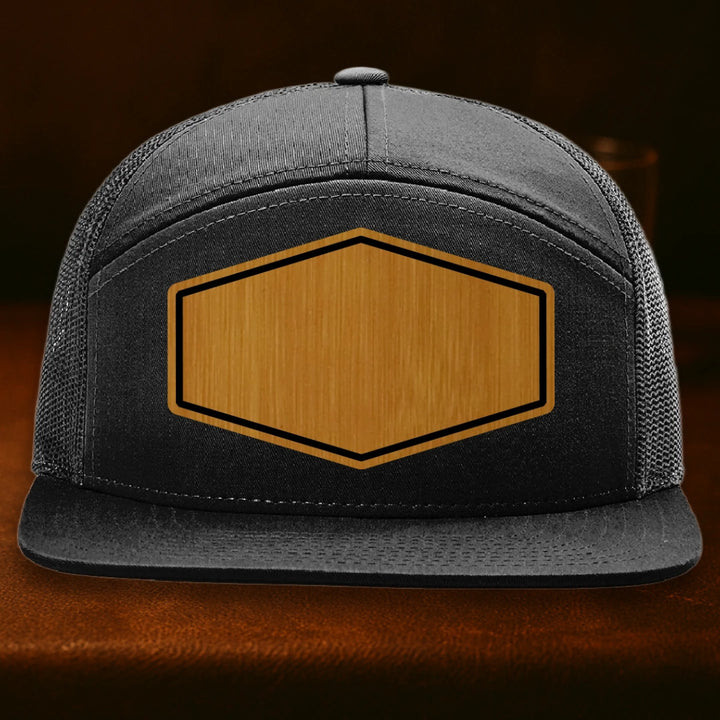 Upload Your Logo Custom Leather Patch Hat - Richardson 168 Black