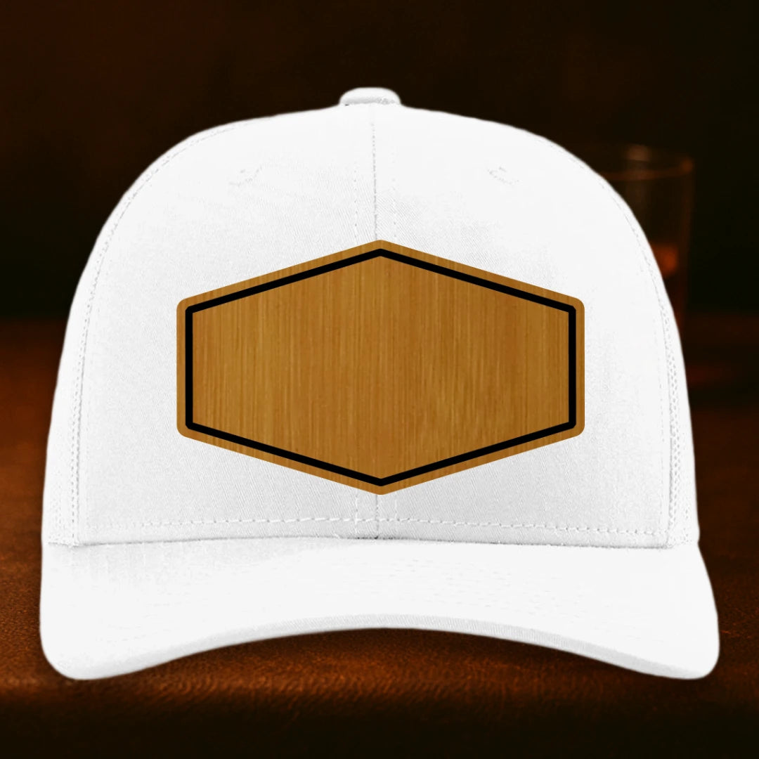 Upload Your Logo Custom Leather Patch Hat - Richardson 112 White