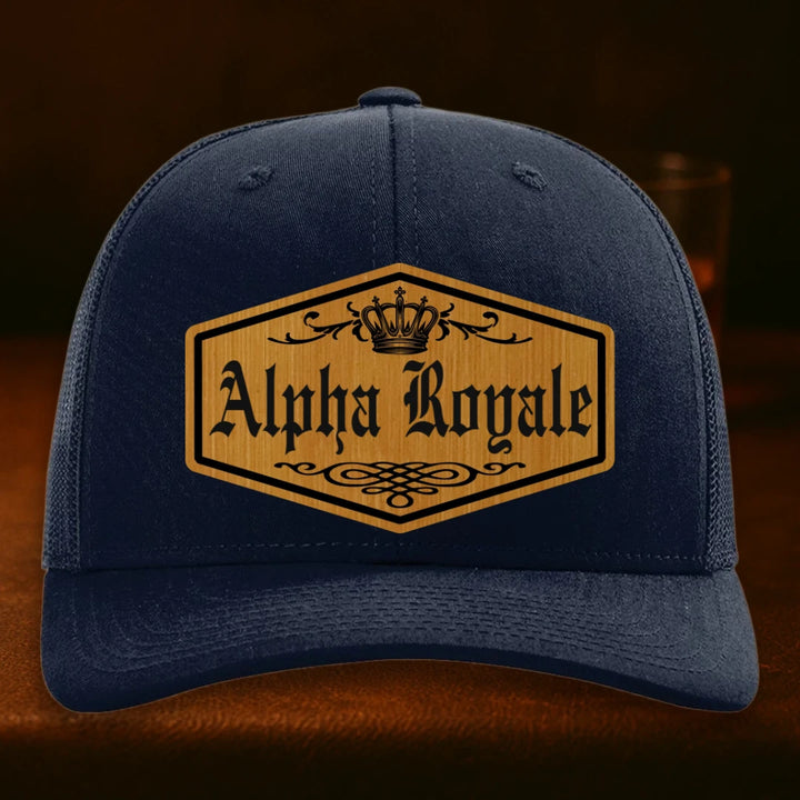 Alpha Royale Personalized Leather Patch Hat - Richardson 112 Navy