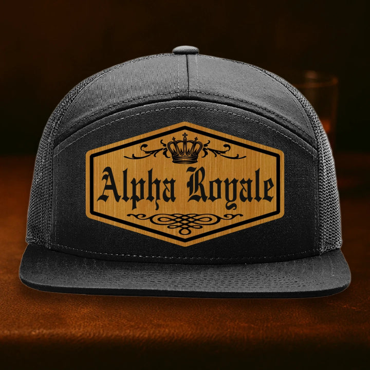 Alpha Royale Personalized Leather Patch Hat - Richardson 168 Black