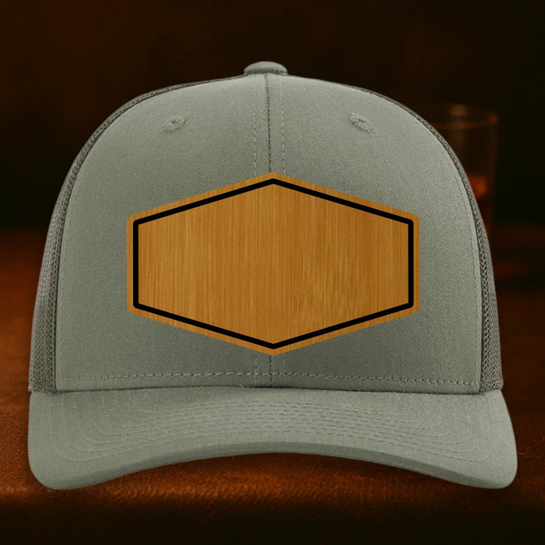Upload Your Logo Custom Leather Patch Hat - Richardson 112 Loden
