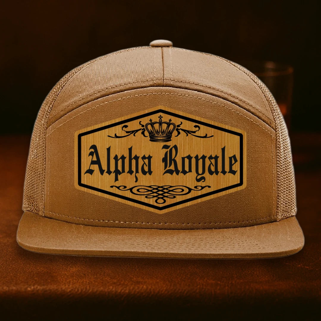 Alpha Royale Personalized Leather Patch Hat - Richardson 168 Caramel