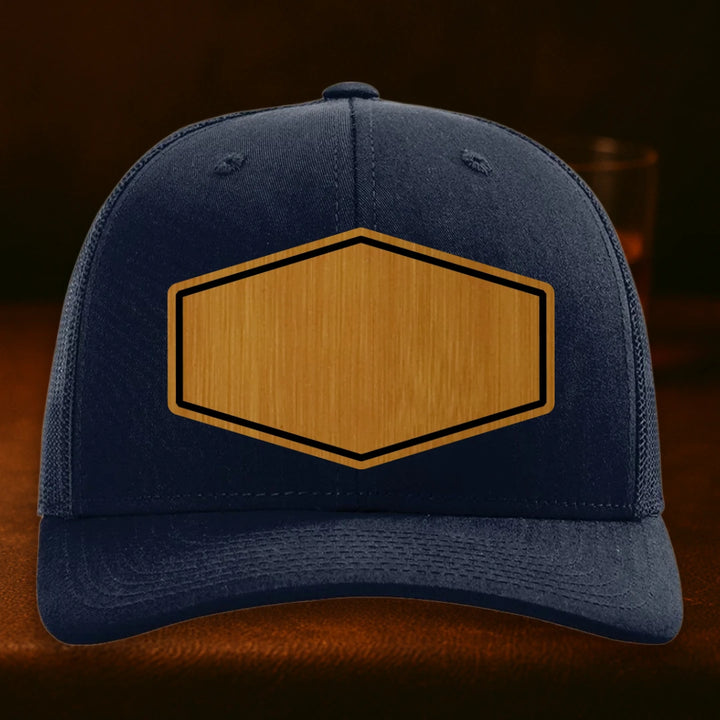 Upload Your Logo Custom Leather Patch Hat - Richardson 112 Navy