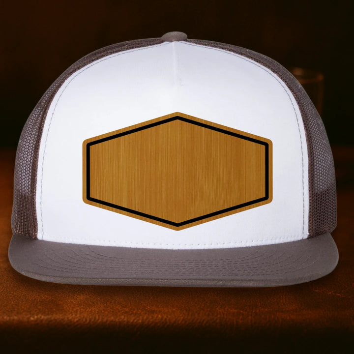 Upload Your Logo Custom Leather Patch Hat - Yupoong 6006 Brown To White To Brown