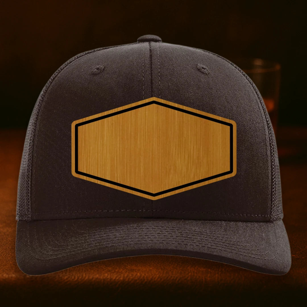 Upload Your Logo Custom Leather Patch Hat - Richardson 112 Coffee
