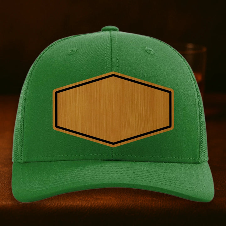 Upload Your Logo Custom Leather Patch Hat - Richardson 112 Kelly