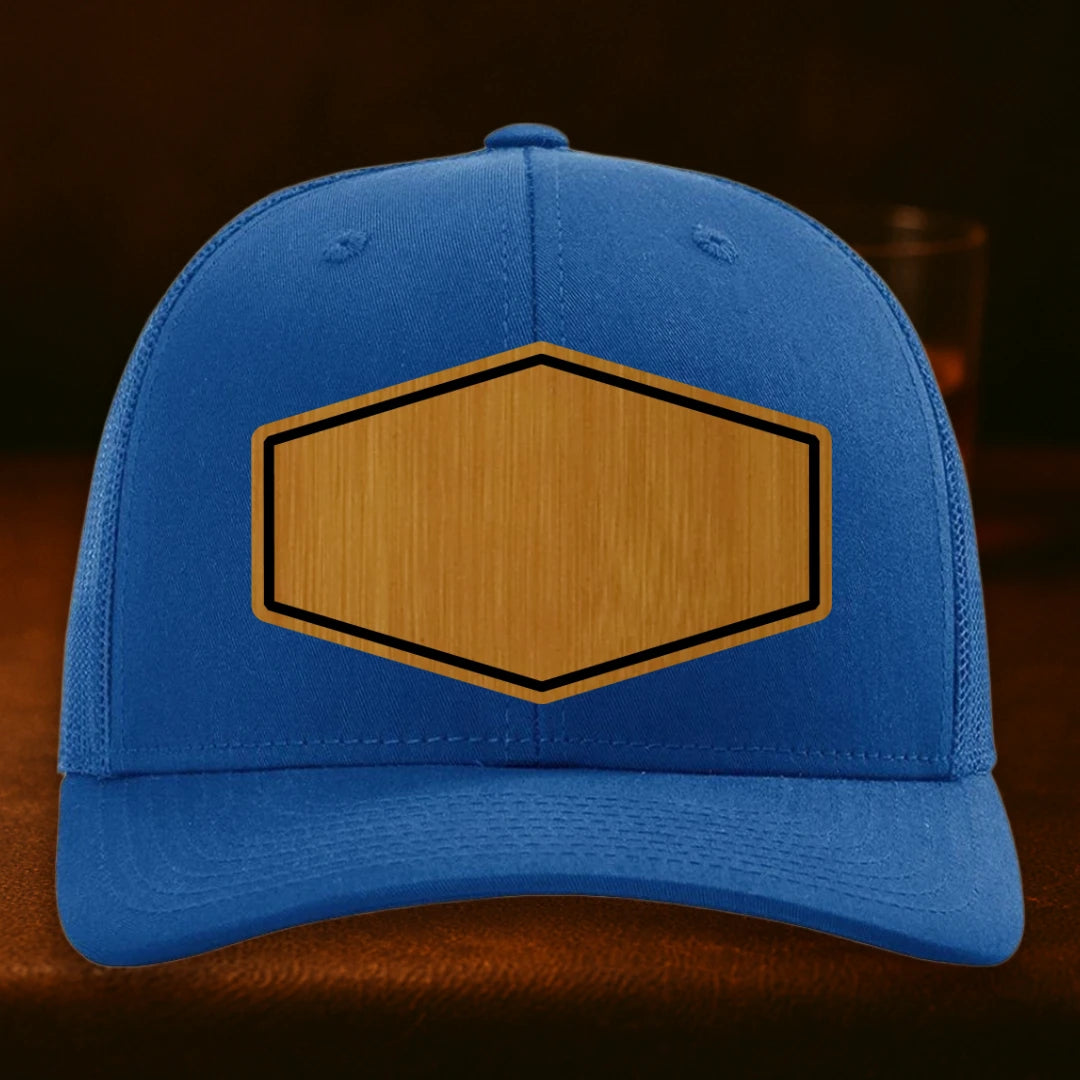 Upload Your Logo Custom Leather Patch Hat - Richardson 112 Royal