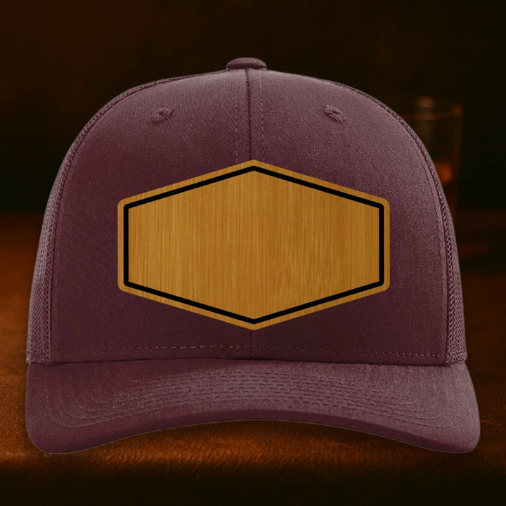 Upload Your Logo Custom Leather Patch Hat - Richardson 112 Maroon