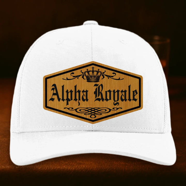 Alpha Royale Personalized Leather Patch Hat - Richardson 112 White