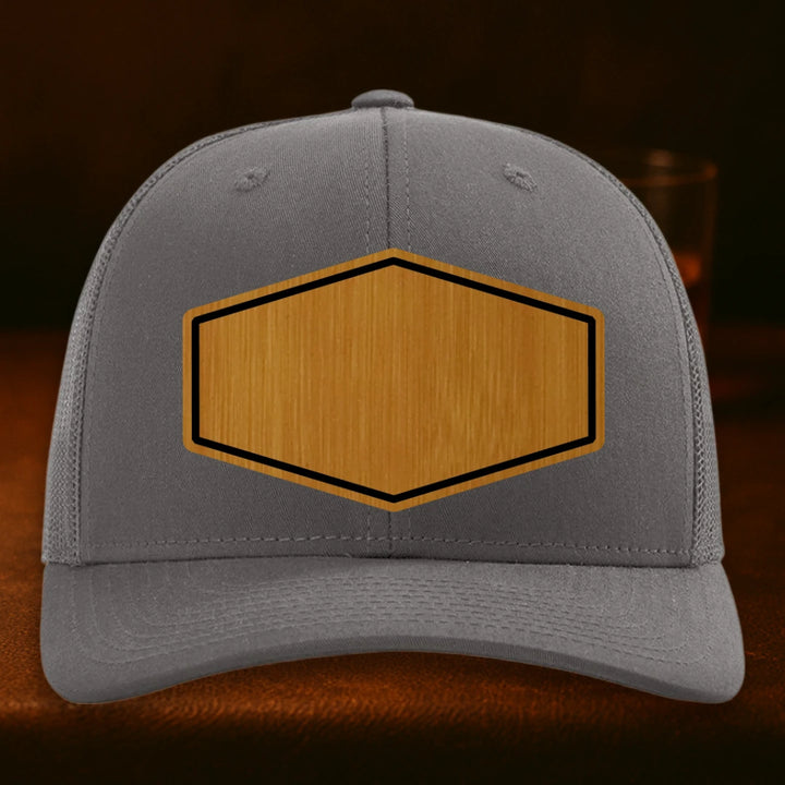Upload Your Logo Custom Leather Patch Hat - Richardson 112 Charcoal