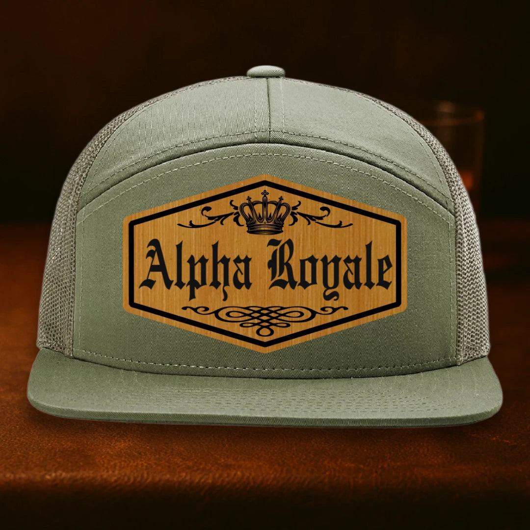 Alpha Royale Personalized Leather Patch Hat - Richardson 168 Loden