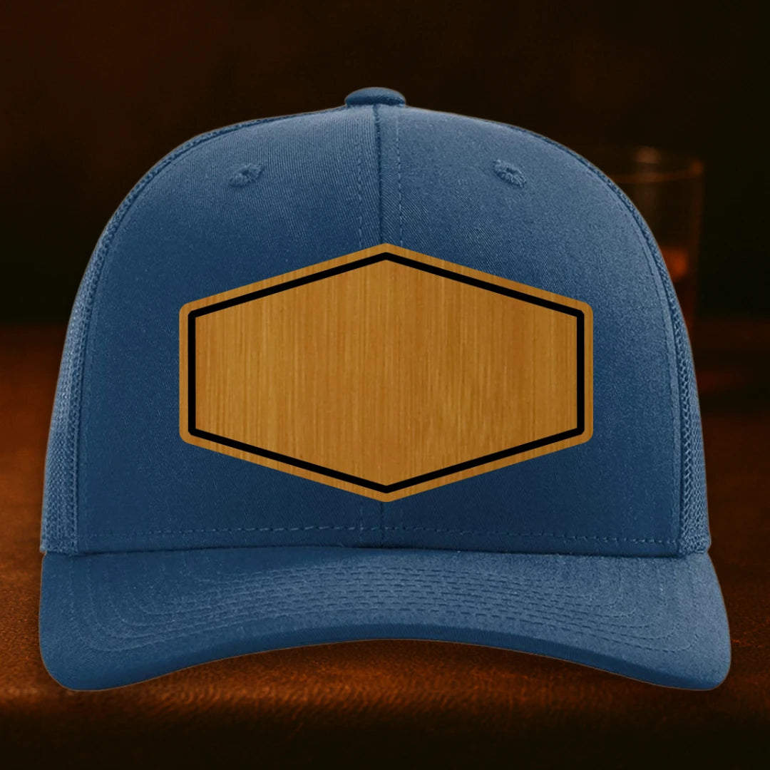 Upload Your Logo Custom Leather Patch Hat - Richardson 112 Light Blue