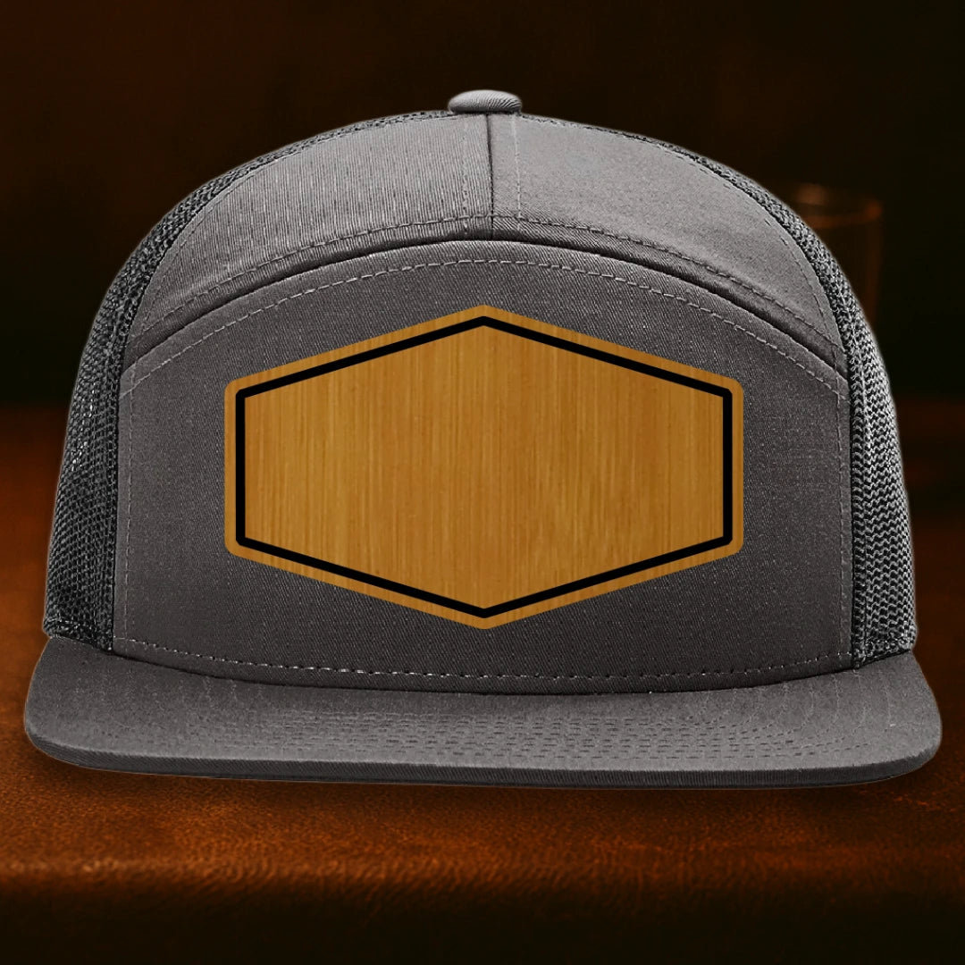 Upload Your Logo Custom Leather Patch Hat - Richardson 168 Charcoal To Black