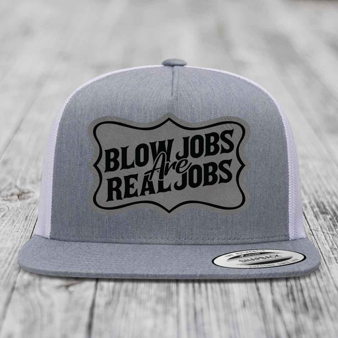 Grey trucker hat with black &
