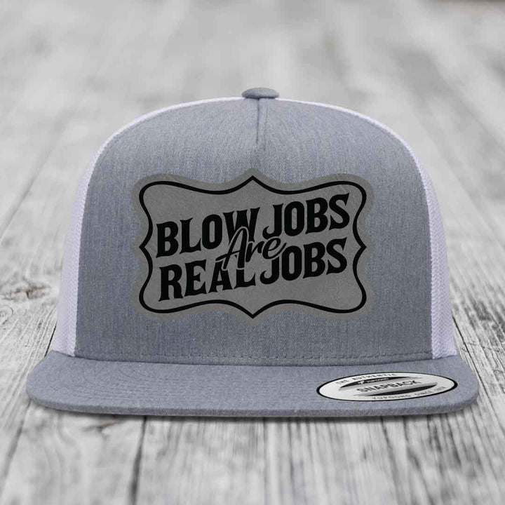 Grey trucker hat with black &