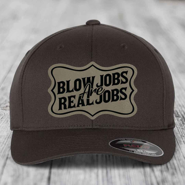 Dark brown Flexfit hat with &