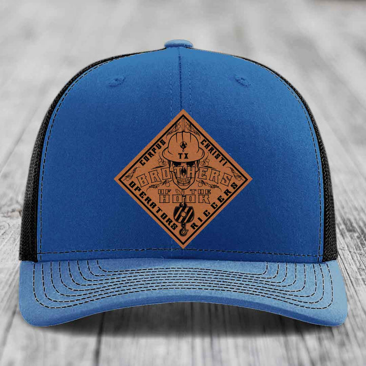 Brothers of the Hook (Corpus Christi) - Leather Patch Hat - Rawhide to Black Patch - Richardson 112 Snapback Trucker Hat