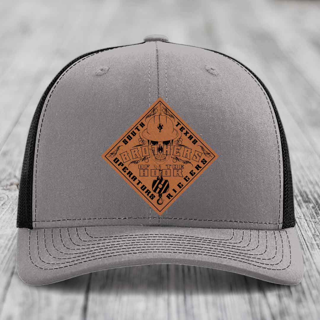 Brothers of the Hook (South Texas) - Leather Patch Hat - Rawhide to Black Patch - Richardson 112 Snapback Trucker Hat