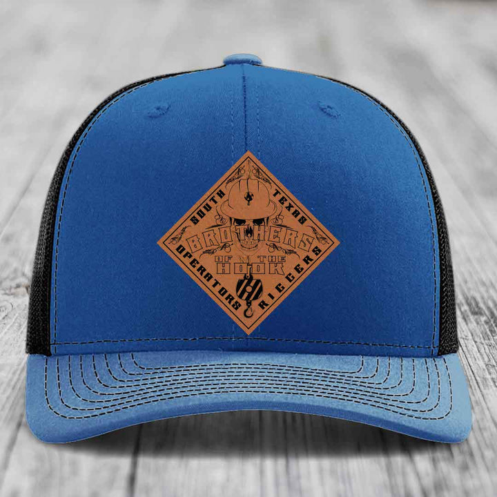 Brothers of the Hook (South Texas) - Leather Patch Hat - Rawhide to Black Patch - Richardson 112 Snapback Trucker Hat