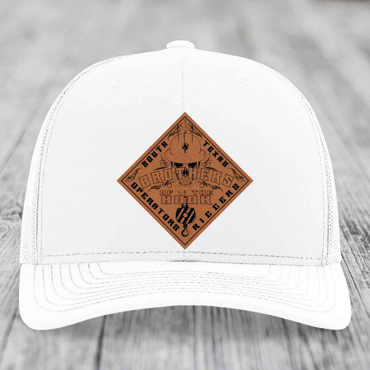 Brothers of the Hook (South Texas) - Leather Patch Hat - Rawhide to Black Patch - Richardson 112 Snapback Trucker Hat