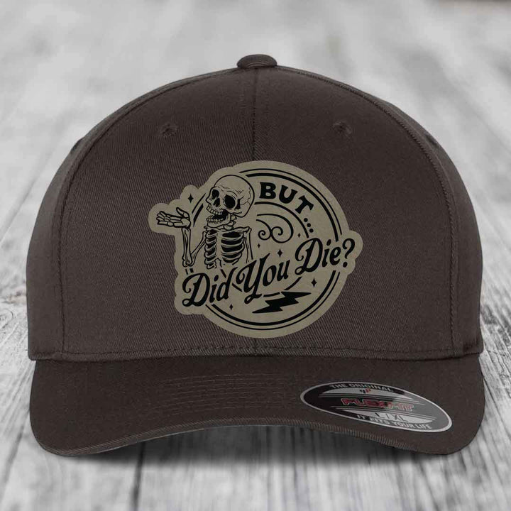 Dark brown Flexfit hat with &