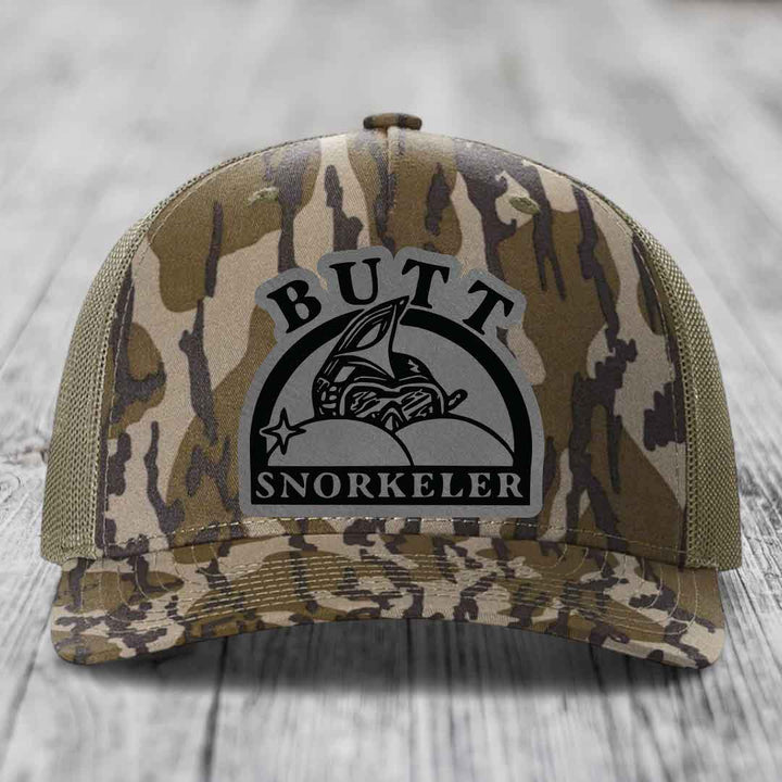 Camouflage trucker hat with black and grey &
