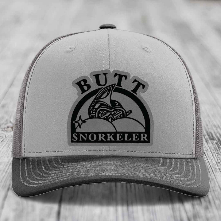 Grey trucker hat with black &