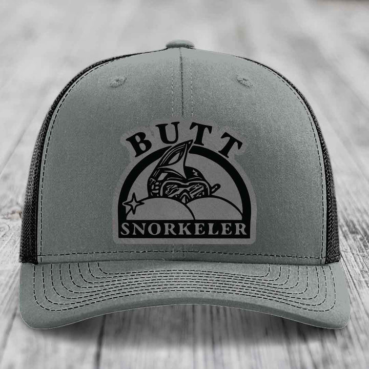Grey trucker hat with black &