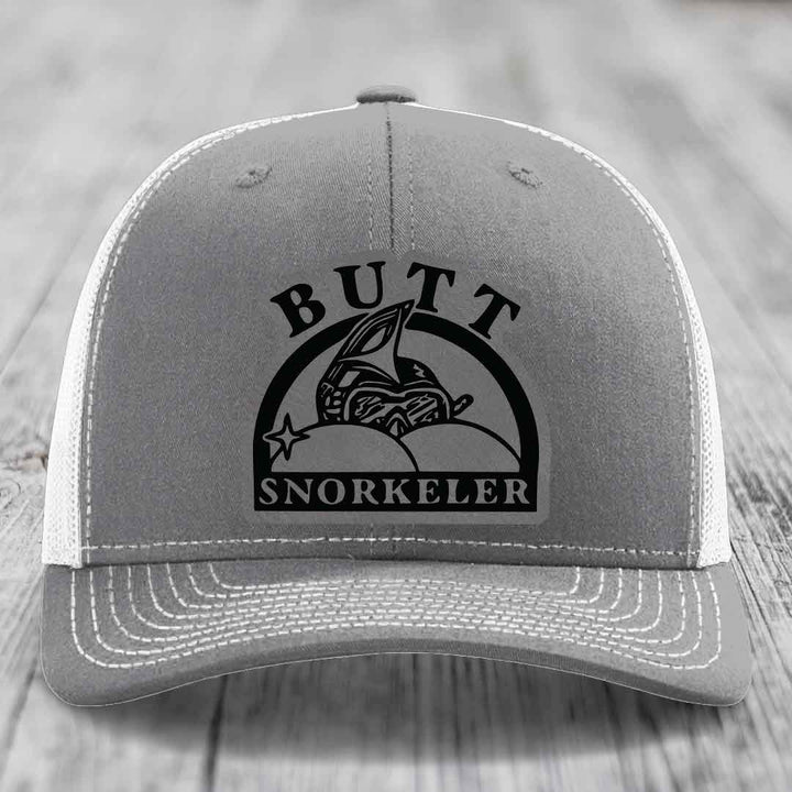Grey trucker hat with black &