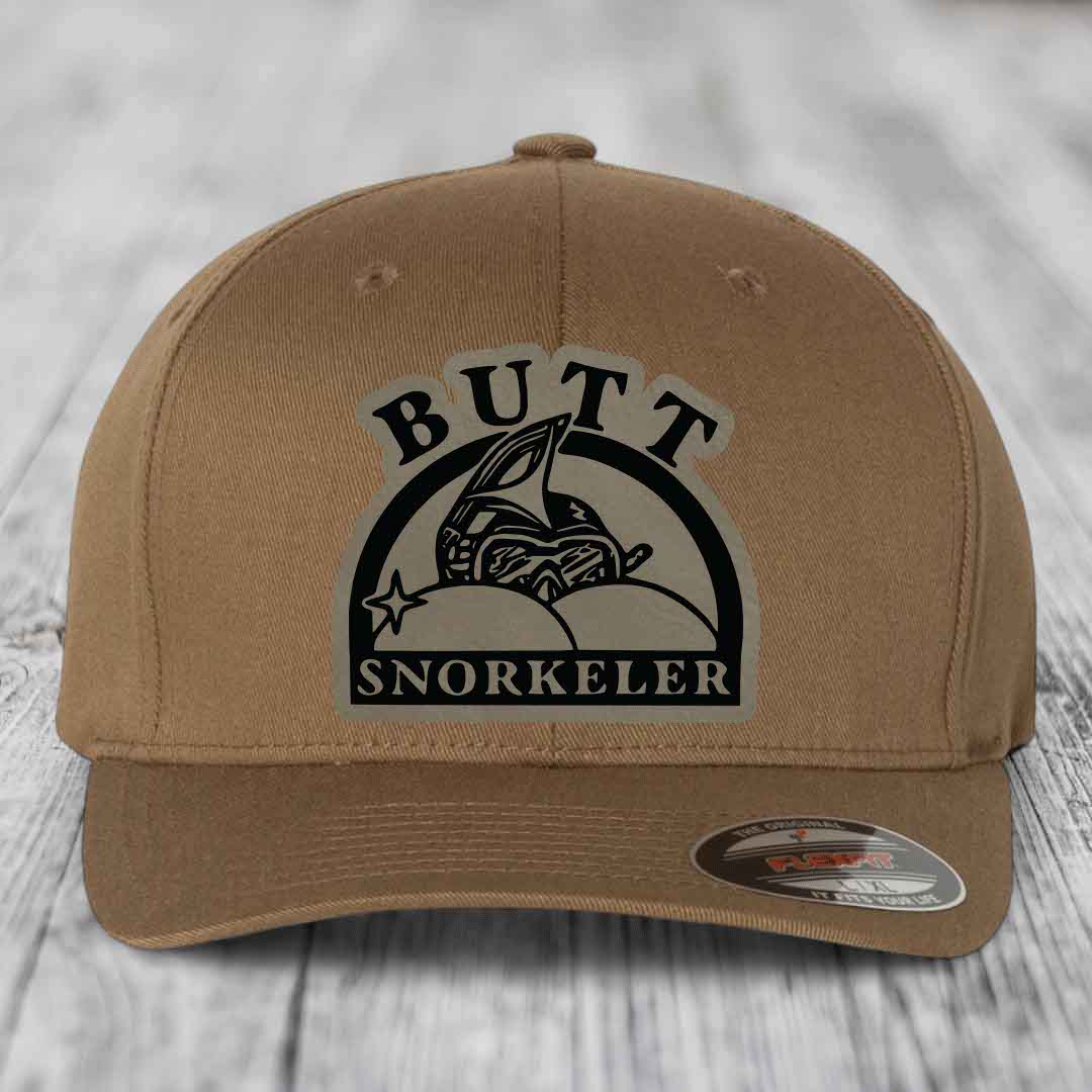 Tan baseball cap with &